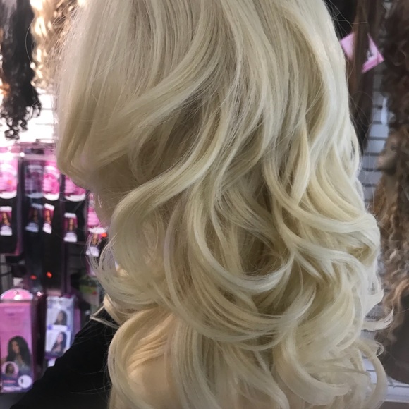 FREE WIG CAP  blonde human hair Blende Long Wig main image 6